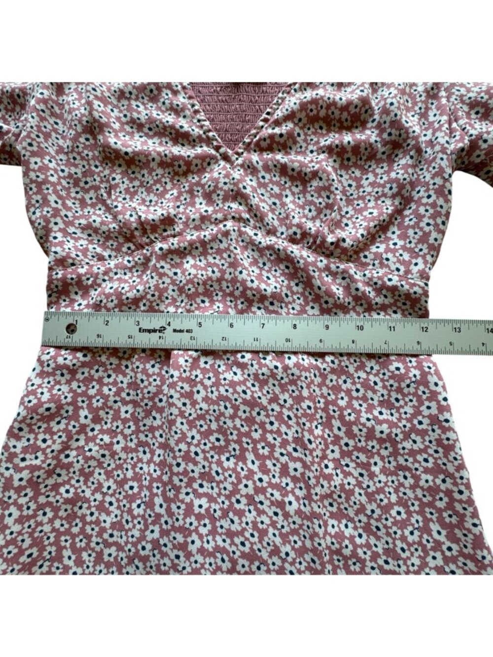 Abercrombie & Fitch Mini Dress Women's Size XS Pink Smocked Floral Short Sleeves - Picture 15 of 16